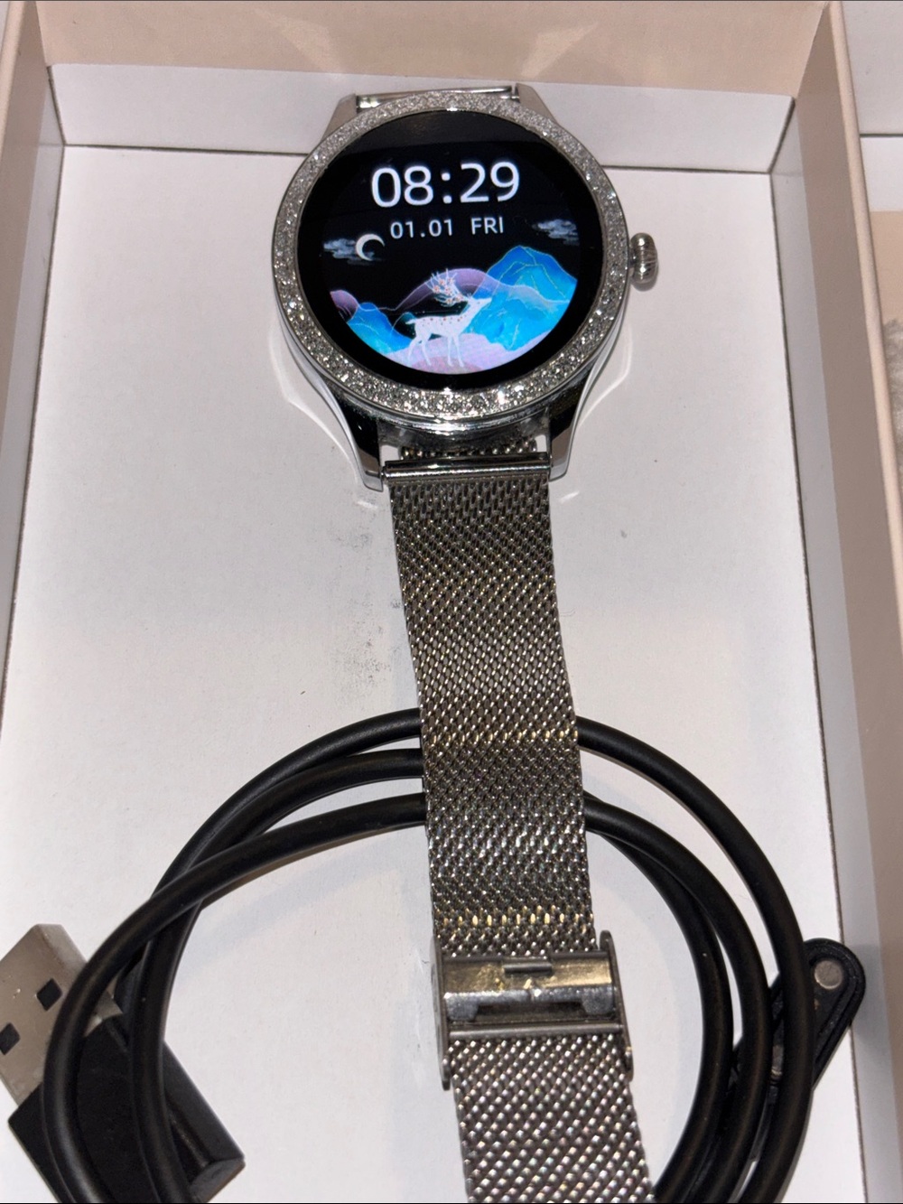 Silver Bluetooth Charging Smartwatch